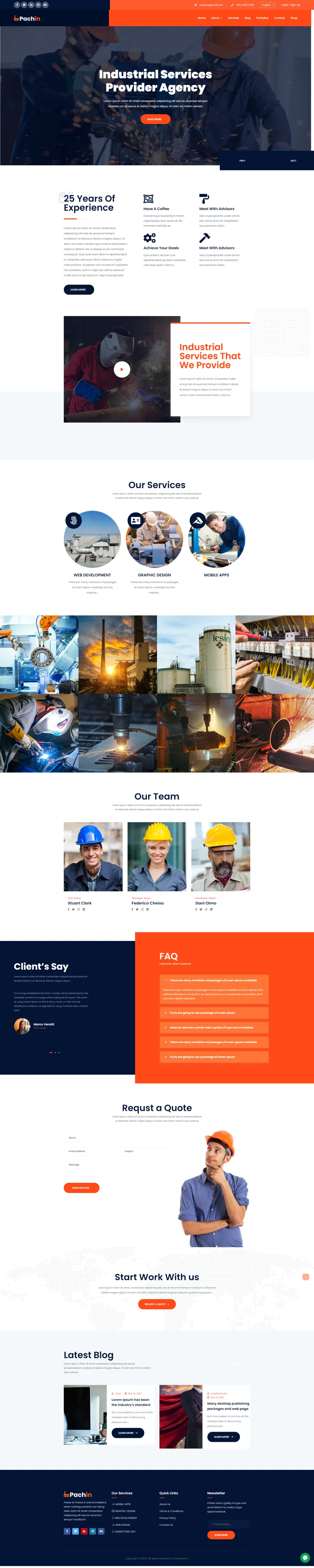 Industry website template preview
